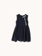 navy jersey tuck skirt dress<span>ワンピース</span>