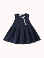 navy jersey tuck skirt dress<span>ワンピース</span>