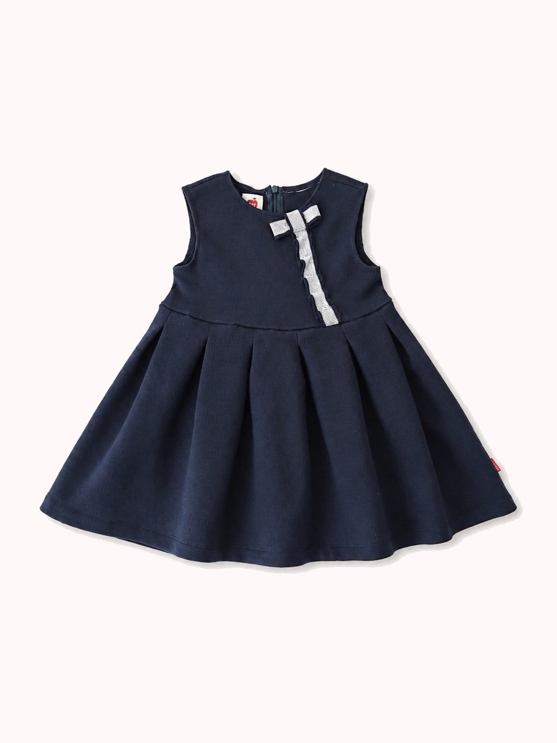 navy jersey tuck skirt dress<span>ワンピース</span>