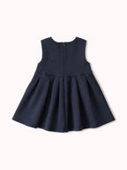 navy jersey tuck skirt dress<span>ワンピース</span>