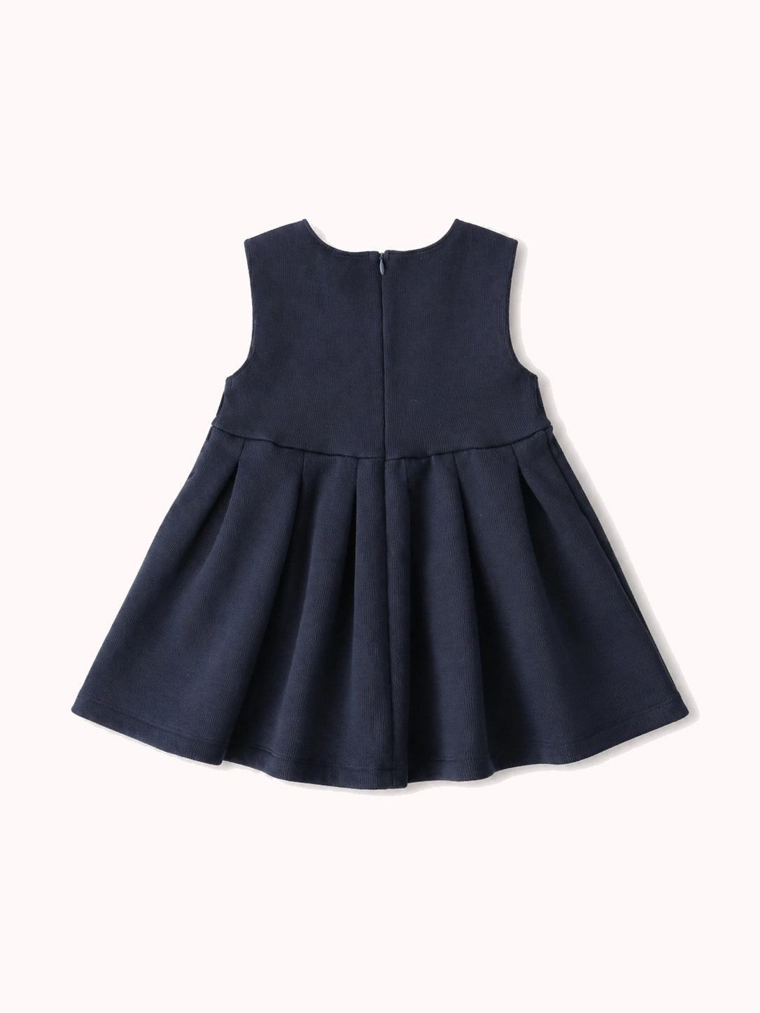 navy jersey tuck skirt dress<span>ワンピース</span>