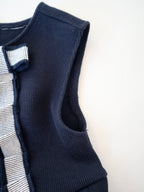 navy jersey tuck skirt dress<span>ワンピース</span>