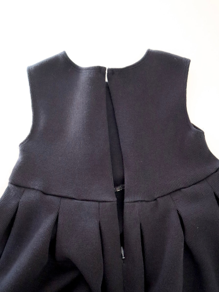 navy jersey tuck skirt dress<span>ワンピース</span>