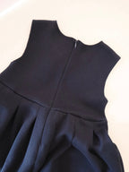 navy jersey tuck skirt dress<span>ワンピース</span>