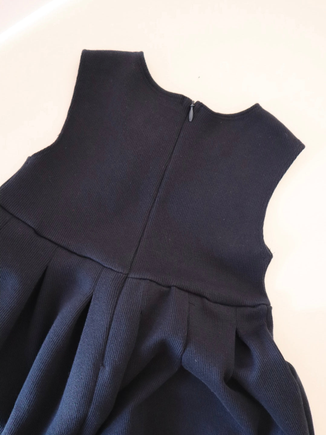 navy jersey tuck skirt dress<span>ワンピース</span>