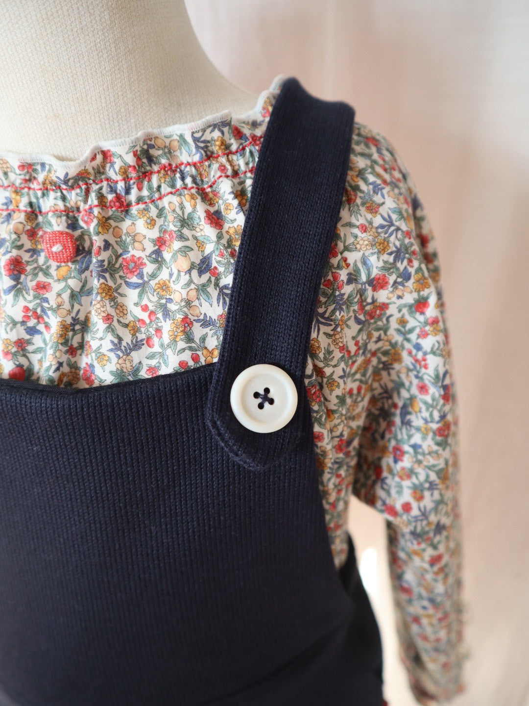 classic navy jersey bib overalls<span>サロペット</span>