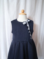 navy jersey tuck skirt dress<span>ワンピース</span>