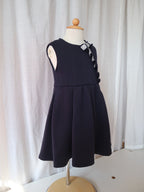 navy jersey tuck skirt dress<span>ワンピース</span>
