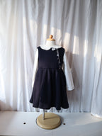 navy jersey tuck skirt dress<span>ワンピース</span>