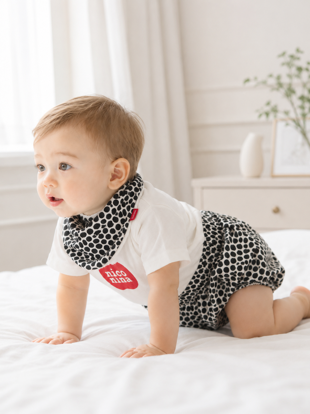dot bloomer & scarf set